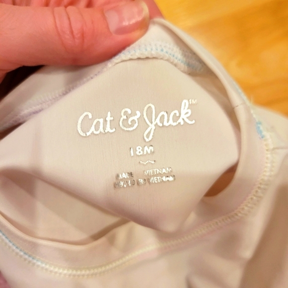 Cat & Jack White and Pink Rashguard Swim Suit Size 18 Months - Picture 9 of 9